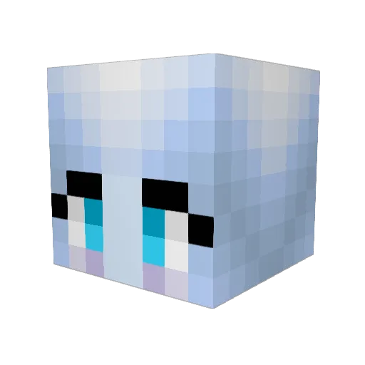 Glowrocksocks Minecraft avatar head, 3D render