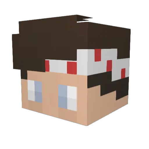 Glowscorp Minecraft avatar head, 3D render