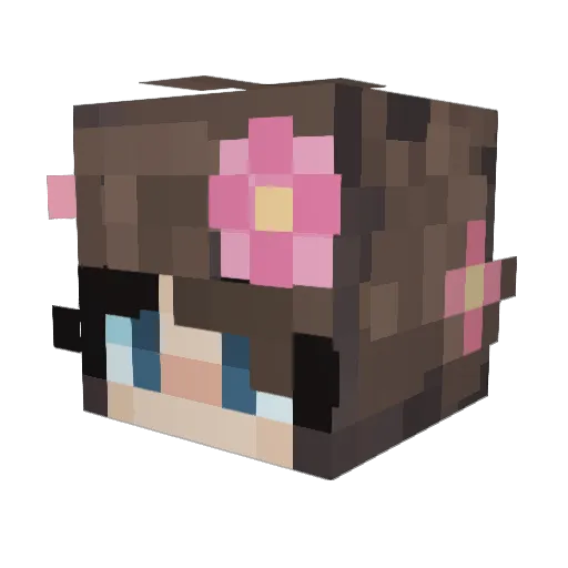 Glowshroomi Minecraft avatar head, 3D render