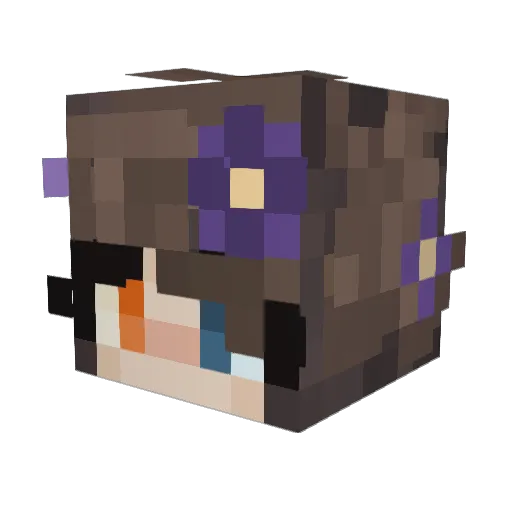Glowshroomi Minecraft avatar head, 3D render