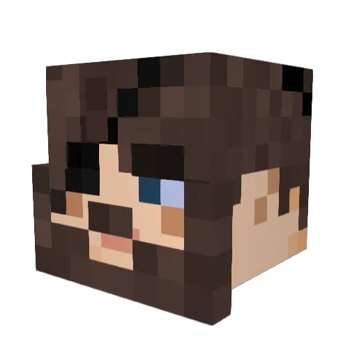 Glowstick_Foxcat Minecraft avatar head, 3D render