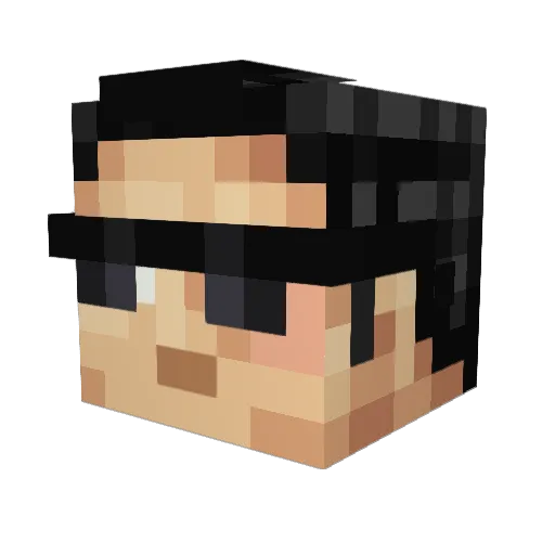 Glowstudent Minecraft avatar head, 3D render