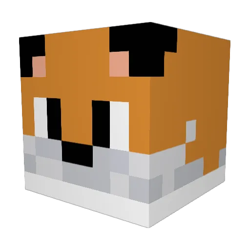 Glu3st1ck Minecraft avatar head, 3D render