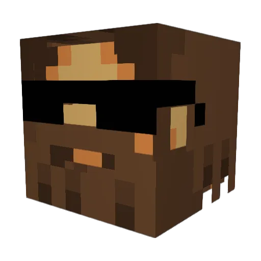 Glucoz Minecraft avatar head, 3D render