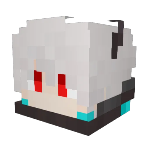 Glucy2 Minecraft avatar head, 3D render