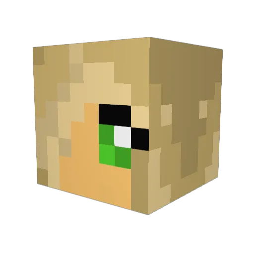 Glue3 Minecraft avatar head, 3D render