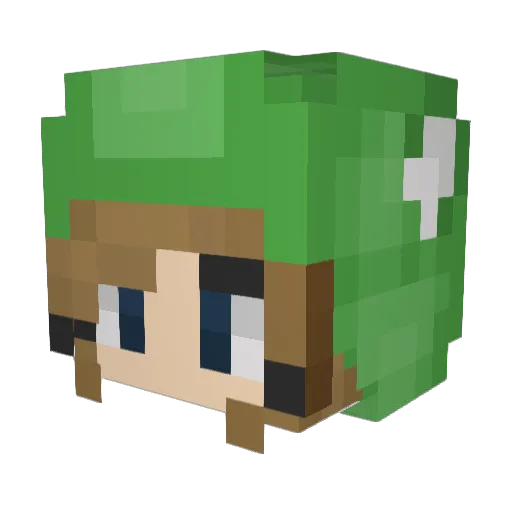 Gluecksblatt Minecraft avatar head, 3D render