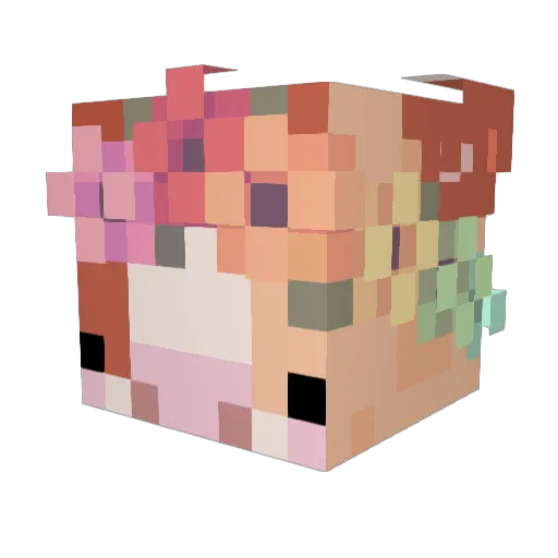 Gluelu Minecraft avatar head, 3D render
