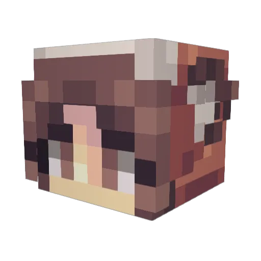 Glum Minecraft avatar head, 3D render