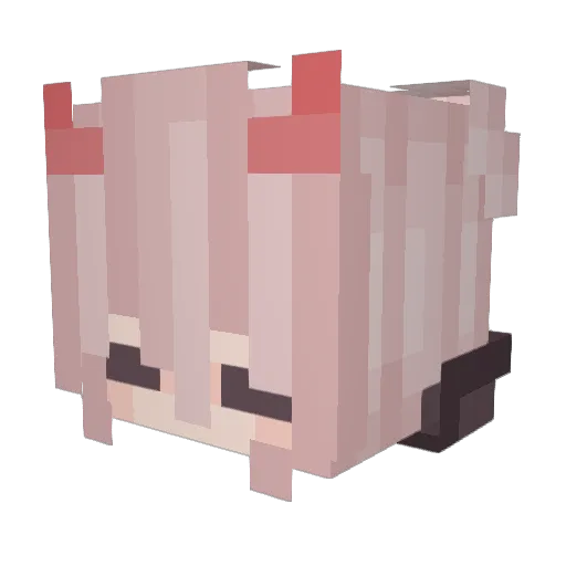 GlumGhost Minecraft avatar head, 3D render