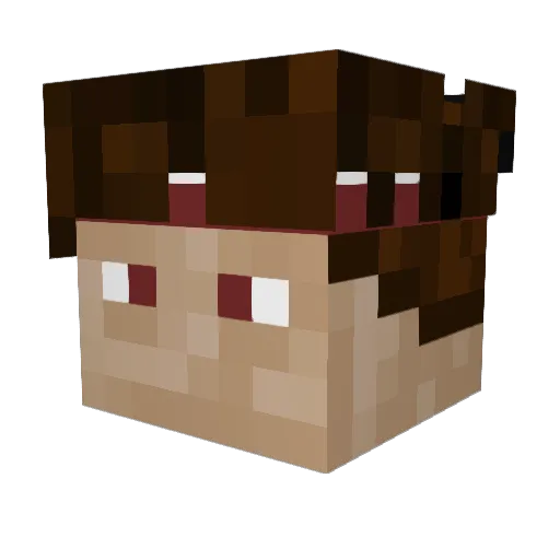 GlumShank Minecraft avatar head, 3D render