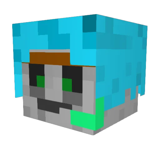 Glunox Minecraft avatar head, 3D render