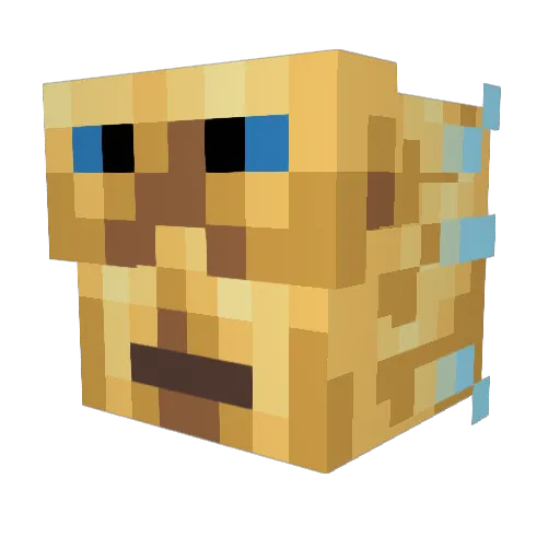 GlupShetto Minecraft avatar head, 3D render