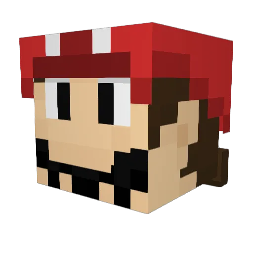 Glutrick Minecraft avatar head, 3D render