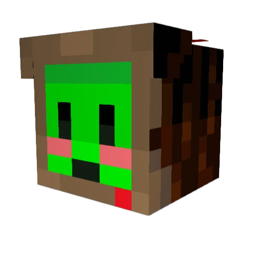 Gluzon Minecraft avatar head, 3D render