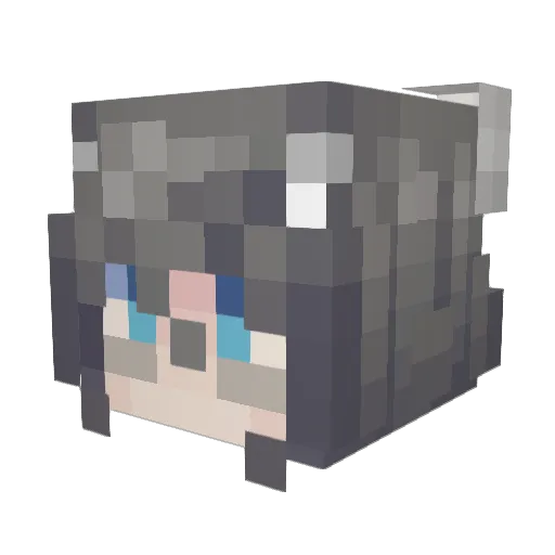 Glycemie Minecraft avatar head, 3D render