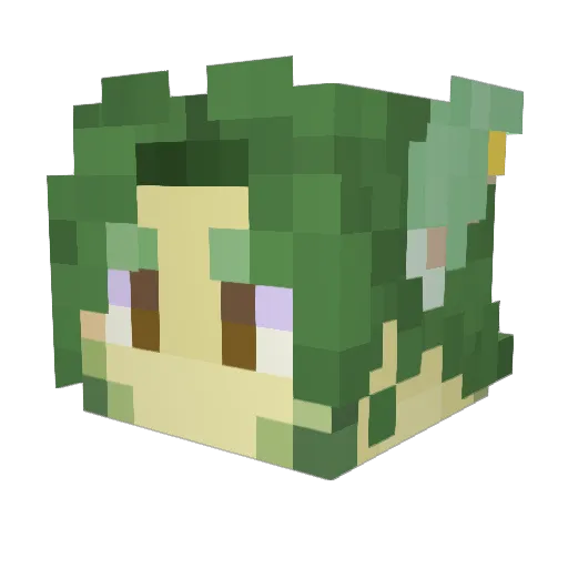 Glyphicality Minecraft avatar head, 3D render