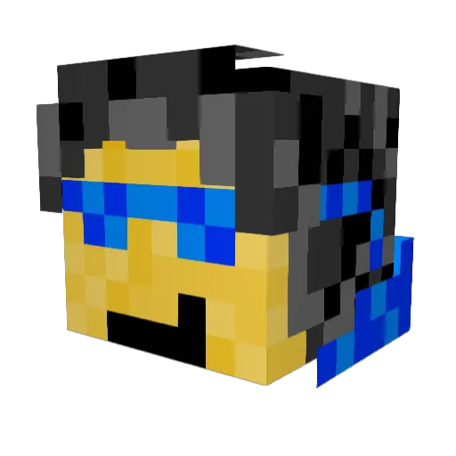 Glyzam Minecraft avatar head, 3D render