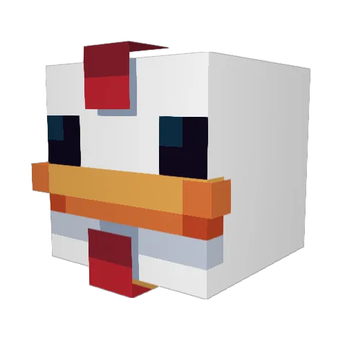 GlzWD Minecraft avatar head, 3D render
