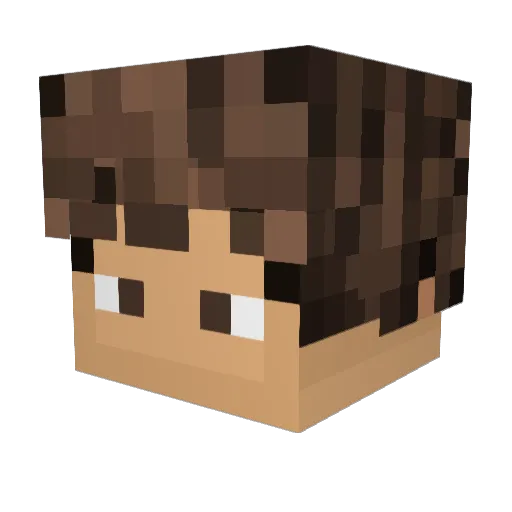 GmXXE Minecraft avatar head, 3D render