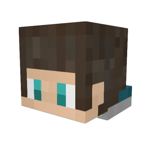 Gmance Minecraft avatar head, 3D render