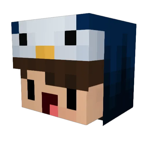 GmbH Minecraft avatar head, 3D render
