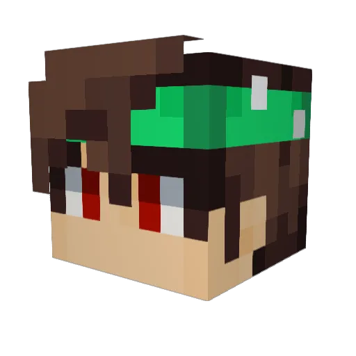 Gmiglr Minecraft avatar head, 3D render