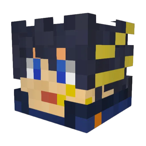 Gmoyashi Minecraft avatar head, 3D render