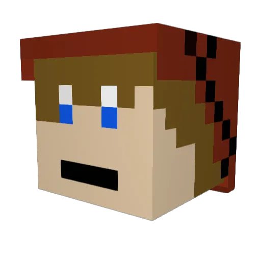 Gmqt3 Minecraft avatar head, 3D render