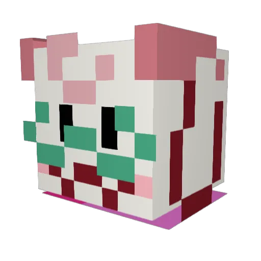 Gnaietto Minecraft avatar head, 3D render