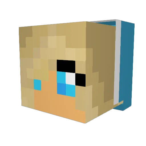Gnanano Minecraft avatar head, 3D render