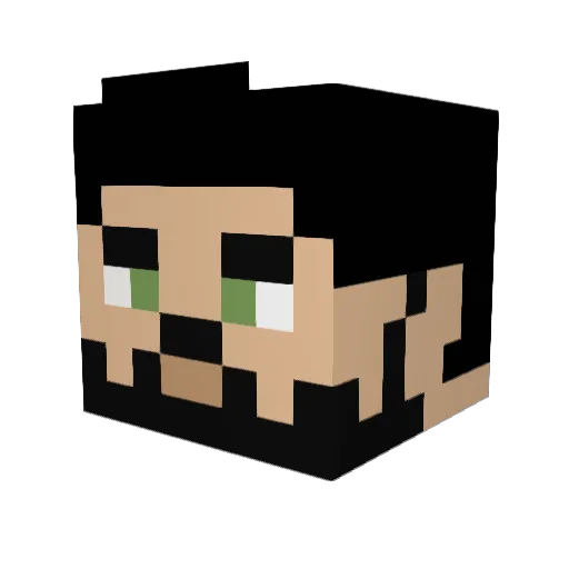 Gnobitel Minecraft avatar head, 3D render