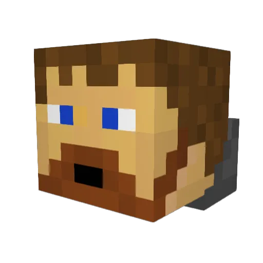 Gnom3y Minecraft avatar head, 3D render