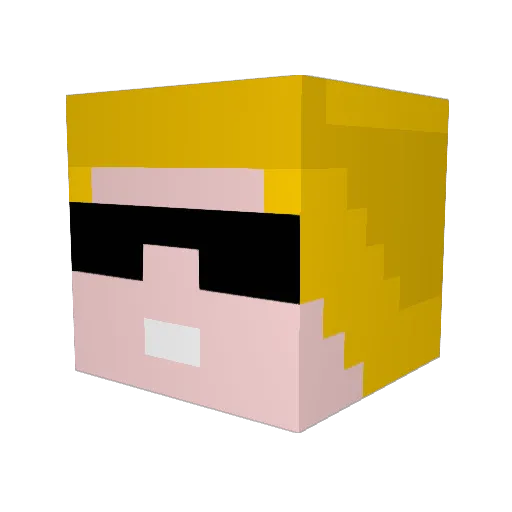 GnomCola Minecraft avatar head, 3D render