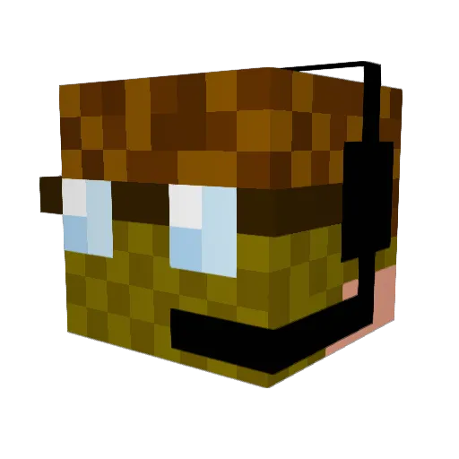 Gnomb Minecraft avatar head, 3D render