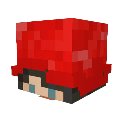 GnomeCap Minecraft avatar head, 3D render