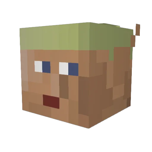 GnomeChild Minecraft avatar head, 3D render