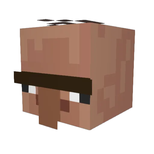 Gnoming Minecraft avatar head, 3D render