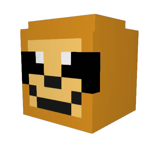 Gnomius Minecraft avatar head, 3D render