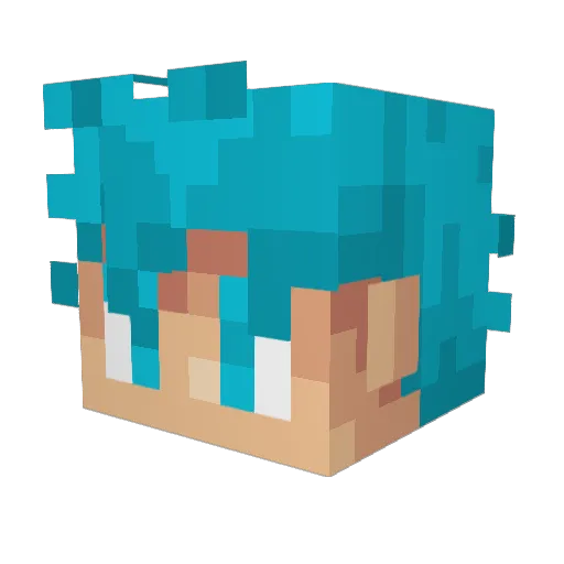 Gnomiusaurus Minecraft avatar head, 3D render