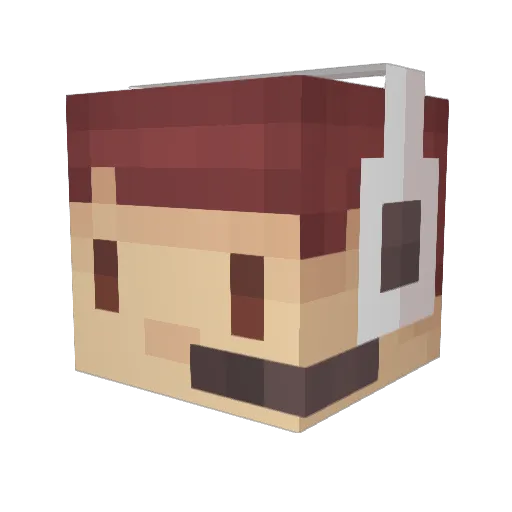 Gnomo000 Minecraft avatar head, 3D render