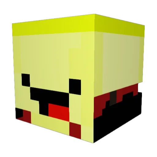 Gnovy Minecraft avatar head, 3D render