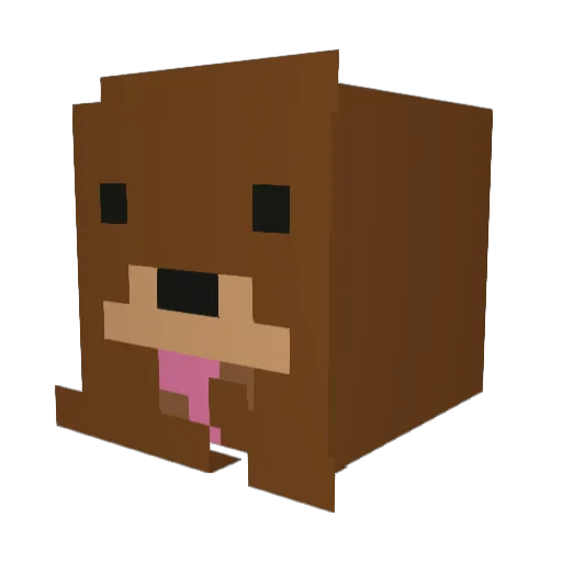 Gnuffe Minecraft avatar head, 3D render