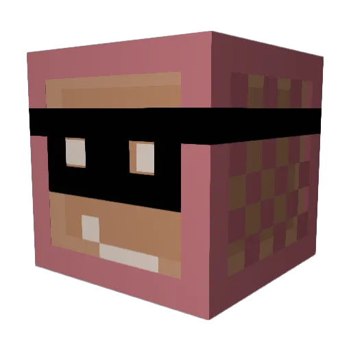 Gnutzie Minecraft avatar head, 3D render