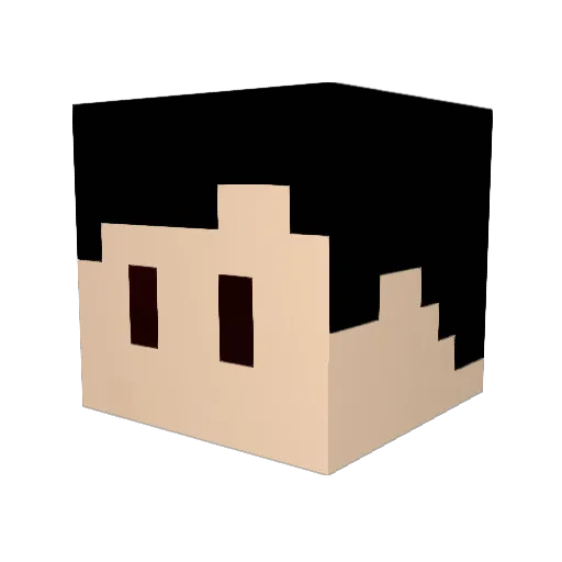 GoCho_ Minecraft avatar head, 3D render