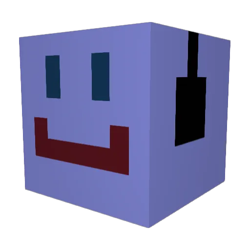 GoGoGoTV Minecraft avatar head, 3D render