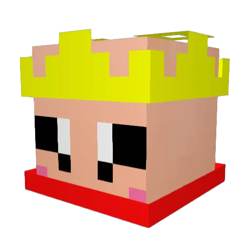 GoGo_kio Minecraft avatar head, 3D render