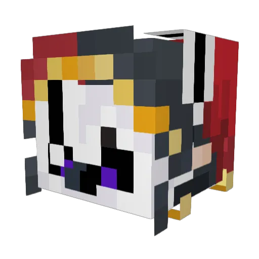 GoRawr Minecraft avatar head, 3D render