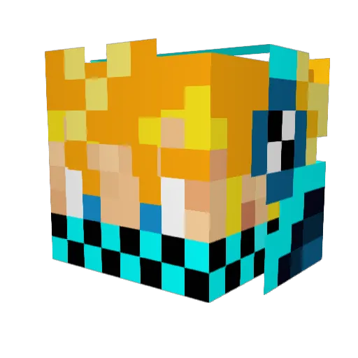 GoTasty Minecraft avatar head, 3D render