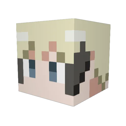 Go_chan Minecraft avatar head, 3D render